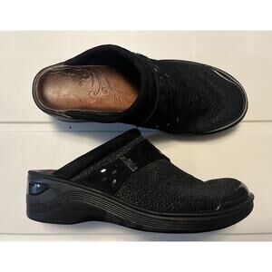 Bzees Women's Dolce Mule Clogs Size 9.5 Medium Black Slip On Comfort Shoe